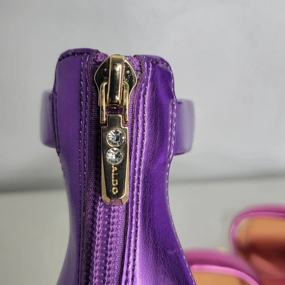 Aldo Heels Pink and Purple Ombre with Gold Point Toe Women's Size 6.5